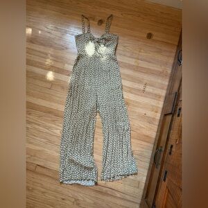 Madewell Plumeria Cutout Jumpsuit in Green Mini Daisy